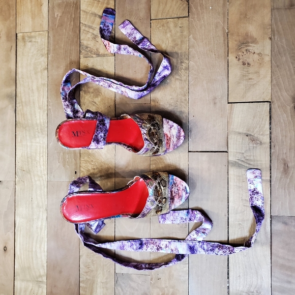 Minx | rare NZ dramatic designer: sexy marbled purple wedge - Picture 5 of 5